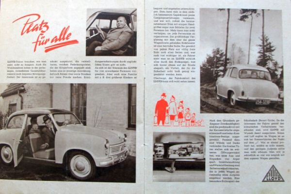 Lloyd Modelprogram 1955 "Vom schoeneren Leben" Carbrochure (7472)